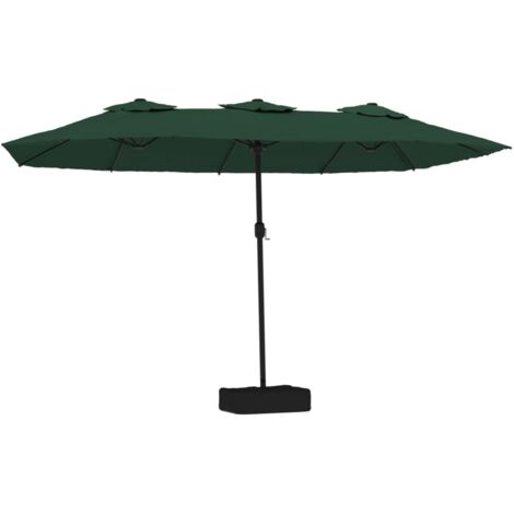 Parasol de jardin à double tête avec LED vert 449x265 cm vidaXL