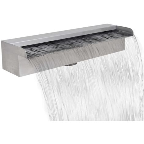 vidaXL Lame d'eau rectangulaire 45 cm Acier inoxydable pour piscine (1/5)