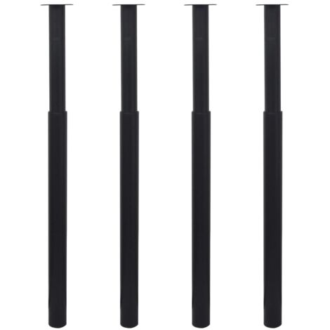 Pieds de table télescopiques 4 pcs Noir 710 mm - 1100 mm vidaXL