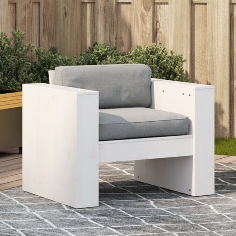 Vidaxl – Canapé de jardin blanc 79x60x62 cm – Bois de pin massif – Capacité 110 kg – Pour terrasse et patio – Assemblage requis (1/5)