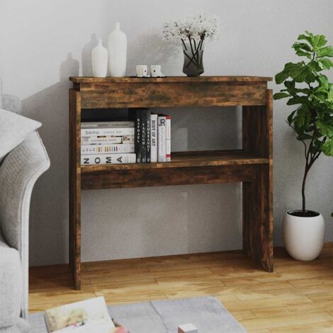 vidaXL Table console Chêne fumé 80x30x80 cm Bois d'ingénierie (1/5)