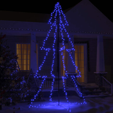 Vidaxl – Arbre lumineux cône 360 LED bleu 143x250 cm – Alimentation USB – Avec câble d'extension 5 m – Pour intérieur et extérieur (1/6)