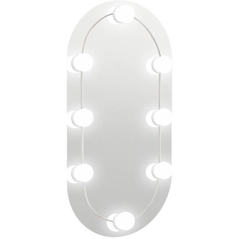 vidaXL Miroir avec éclairage LED 60x30 cm Verre Ovale (1/5)