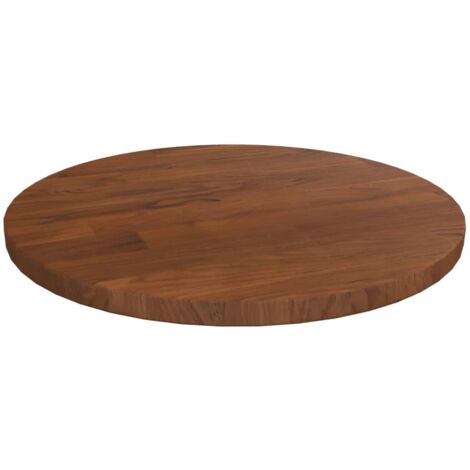 Vidaxl – Dessus de table rond en chêne massif marron foncé Ø30 x 1,5 cm – Finition durable – Pour tables basses et d'appoint