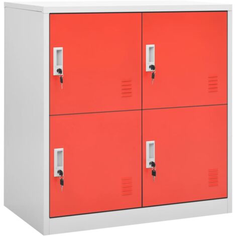 Armoire à casiers Gris clair et rouge 90x45x92,5 cm Acier vidaXL