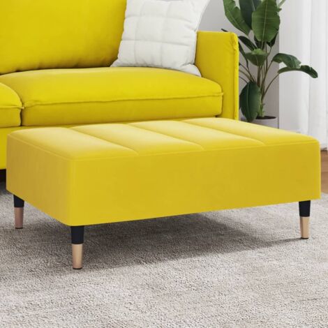 Repose-pied jaune 77x55x31 cm velours vidaXL