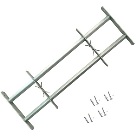 Vidaxl – Grille de sécurité réglable pour fenêtres 500-650 mm – Acier galvanisé avec 2 barres transversales – Installation horizontale facile