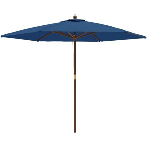 Parasol de jardin avec mât en bois bleu azuré 299x240 cm vidaXL