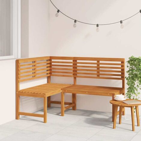 Vidaxl – Banc d'angle de jardin 140 cm en bois d'acacia massif – Finition à l'huile – Confort optimal – Assemblage en 2 configurations