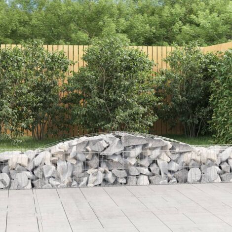 vidaXL Paniers à gabions arqués 7 pcs 400x50x40/60 cm Fer galvanisé