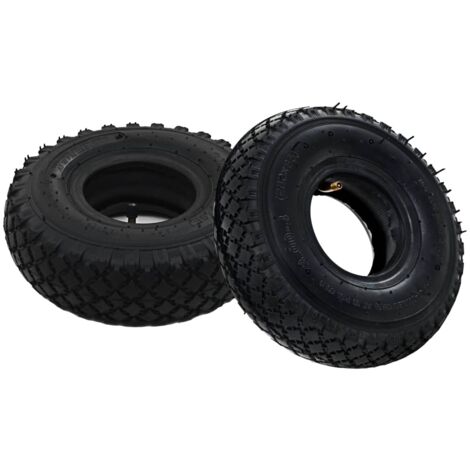Vidaxl – Lot de 2 pneus 3.00-4 260x85 avec chambres à air – Caoutchouc résistant à l'abrasion – Pour diables et brouettes – Non adapté pour route