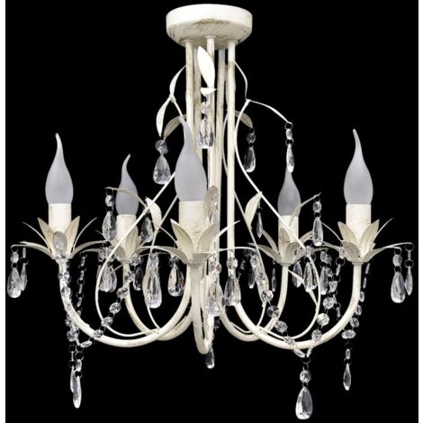 Lustre suspendu en cristal 5 douilles d'ampoule vidaXL