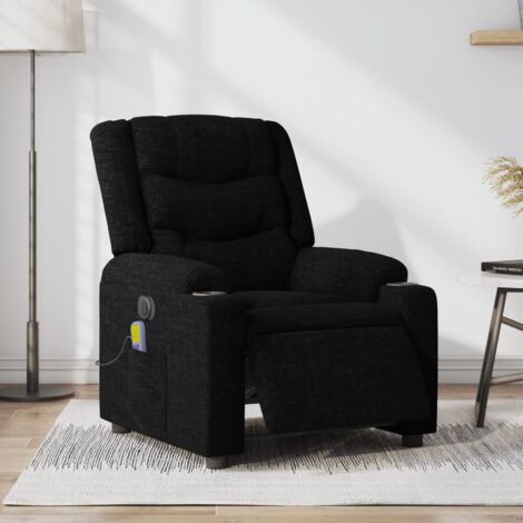 vidaXL Fauteuil de massage inclinable électrique Noir Tissu
