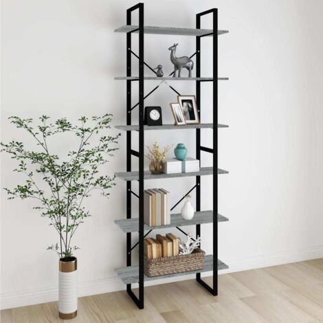 Armoire haute Sonoma gris 80x30x210 cm Bois d'ingénierie vidaXL (1/5)