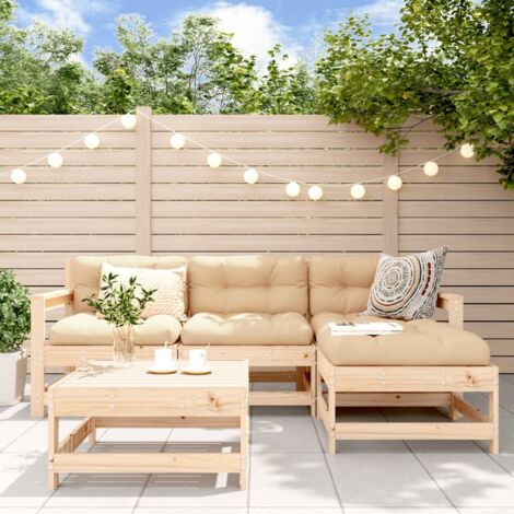vidaXL Salon de jardin 5 pcs bois massif de pin (1/5)