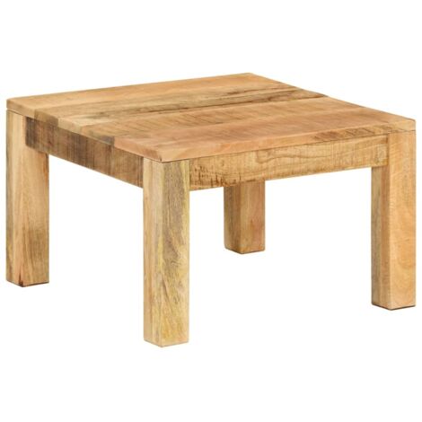 Vidaxl – Table basse carrée 55x55x35 cm en bois de manguier massif – Finition naturelle – Robuste et durable – Style campagnard unique