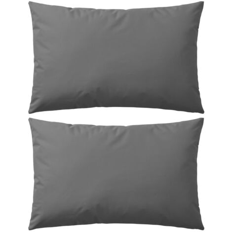 Oreiller d'extérieur lot de 2 60 x 40 cm Gris vidaXL
