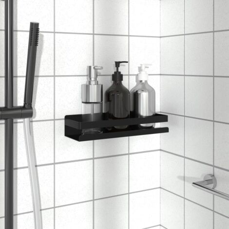 vidaXL Shower Shelf Matt Black 30x10x6 cm Brushed 304 Stainless Steel (1/6)