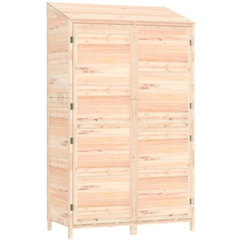 Vidaxl – Abri de jardin en bois massif 102x52x174,5 cm – Matériau sapin durable – Grand espace de rangement – Résistant aux intempéries