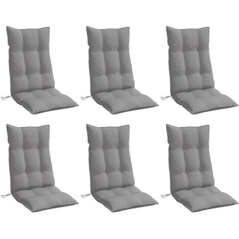 Coussins de chaise à dossier haut lot de 6 gris tissu oxford vidaXL