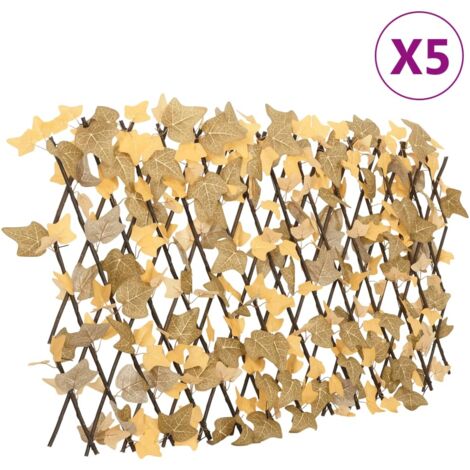 vidaXL Artificial Maple Leaf Trellis Expandable Orange 5 pcs 180x60 cm (1/5)