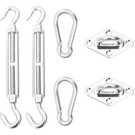 vidaXL 6 Piece Sunshade Sail Mounting Kit Stainless Steel