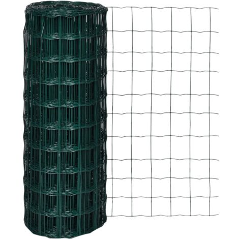 Vidaxl – Clôture euro en acier 10 x 1,0 m – Grillage rigide vert – Revêtement PVC anti-rouille – Protection pour volaille et équipements (1/7)