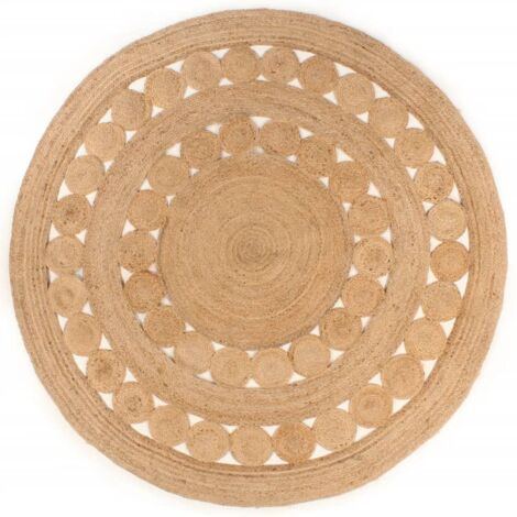 Tapis Design tressé Jute 180 cm Rond vidaXL