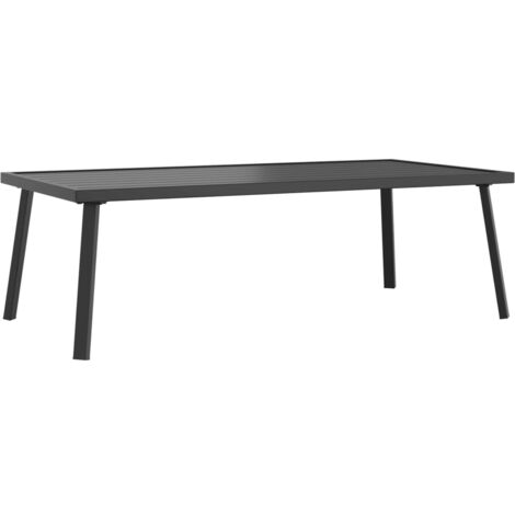 Vidaxl – Table basse de jardin anthracite 110x55x35cm – Acier robuste avec revêtement anti-corrosion – Design à lattes intemporel