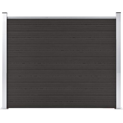 Panneau de clôture WPC 180x146 cm Noir vidaXL384204