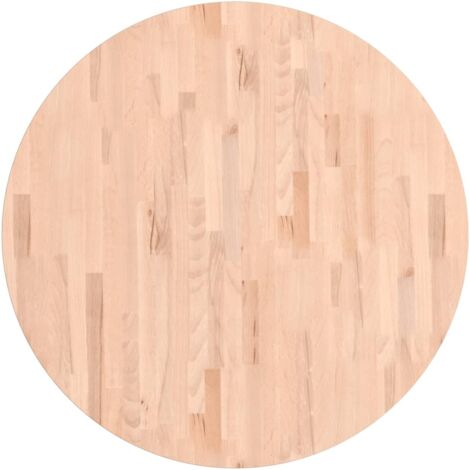 Vidaxl – Dessus de table rond 90 cm – Bois massif hêtre non traité – Épaisseur 1,5 cm – Surface lisse facile à nettoyer (1/5)