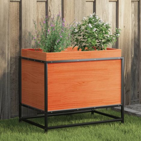 Jardinière cire marron 60x40x50 cm bois de pin massif vidaXL