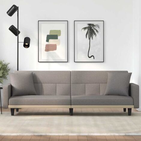 Furniture Limited - Canapé-lit avec coussins taupe tissu (1/5)