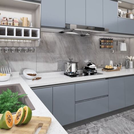 Vidaxl – Film autoadhésif gris en PVC pour meubles et murs – Résistant à l'humidité – Dimensions 500 x 90 cm – Application facile sur surfaces lisses