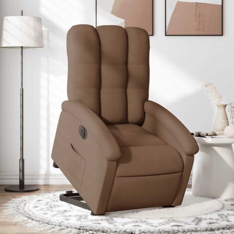 vidaXL Fauteuil inclinable électrique marron tissu