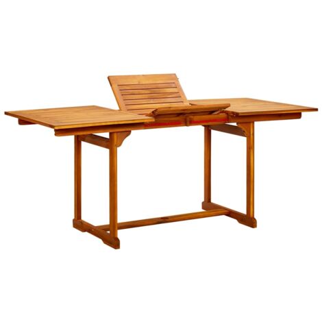 Vidaxl – Table à dîner extensible en bois d'acacia massif 120-170x80x75 cm – Résistante aux intempéries – Pour jardin, terrasse ou patio - x80x75