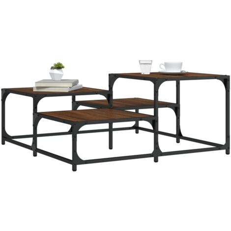 Table basse chêne marron 87,5x87,5x40 cm bois d'ingénierie vidaXL (1/5)