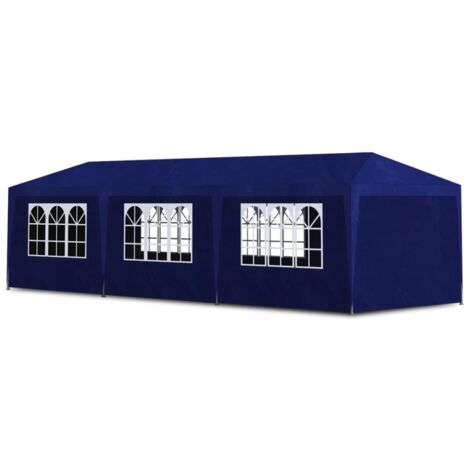 Vidaxl – Tente de réception 3 x 9 m – Panneaux latéraux avec fenêtres – Cadre en acier résistant à la rouille – Résistante aux UV et à l'eau