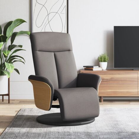 Fauteuil inclinable avec repose-pieds taupe tissu vidaXL