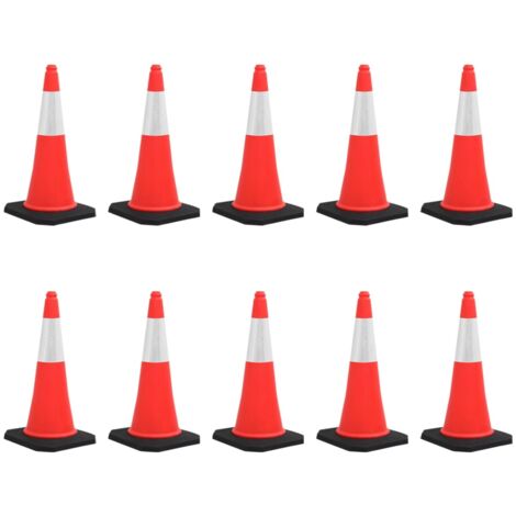Cônes de signalisation réfléchissants à base lourde 10 pcs 75cm vidaXL