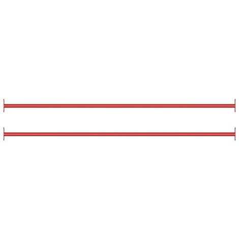 Barres fixes d'exercice 2 pcs 125 cm Acier Rouge vidaXL