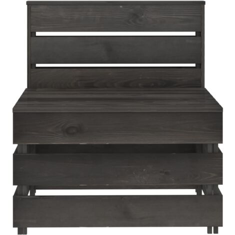 Vidaxl – Canapé palette de jardin gris en bois de pin imprégné – Résistant à la pourriture – Dimensions 60x70x66 cm – Conception modulaire