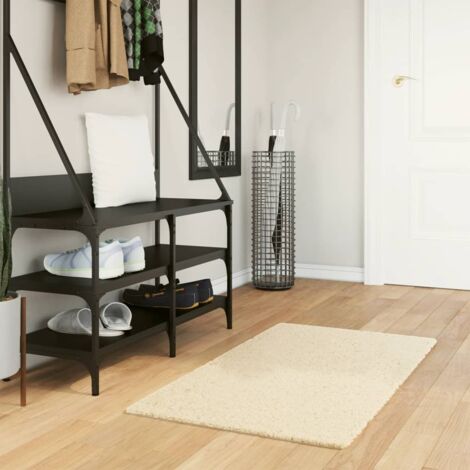 Tapis HUARTE à poils courts doux et lavable crème 60x110 cm vidaXL
