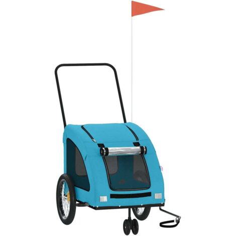 vidaXL Remorque de vélo pour animaux de compagnie bleu
