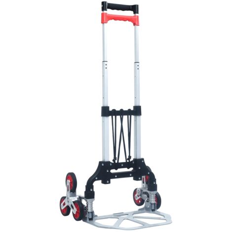 vidaXL Chariot d'escalier pliable 70 kg Aluminium Argenté (1/5)