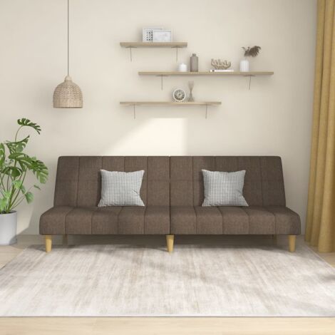vidaXL Canapé-lit à 2 places taupe tissu (1/5)