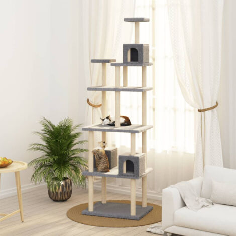 Arbre à chat avec griffoirs en sisal Gris clair 188 cm vidaXL (1/5)