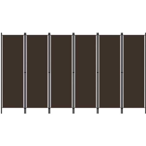 Cloison de séparation 6 panneaux Marron 300x180 cm vidaXL