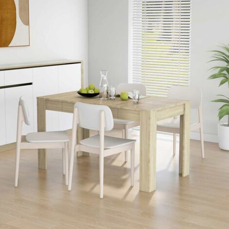Vidaxl – Table de salle à manger chêne sonoma 140x74,5x76 cm – Bois d'ingénierie – Assemblage facile – Entretien simple avec chiffon humide