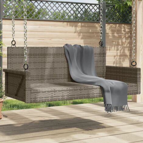 vidaXL Balancelle gris 119x56x48 cm résine tressée (1/5)